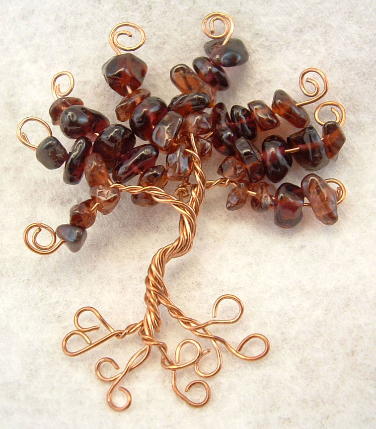 Garnet Tree of Life, handmade garnet jewelry