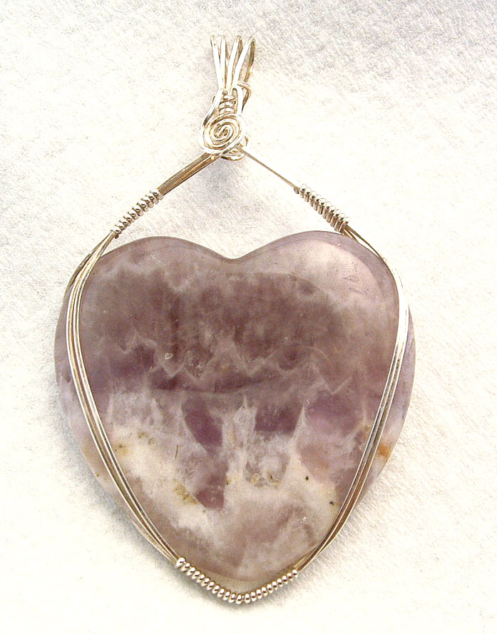 Amethyst heart pendant, amethyst heart jewelry