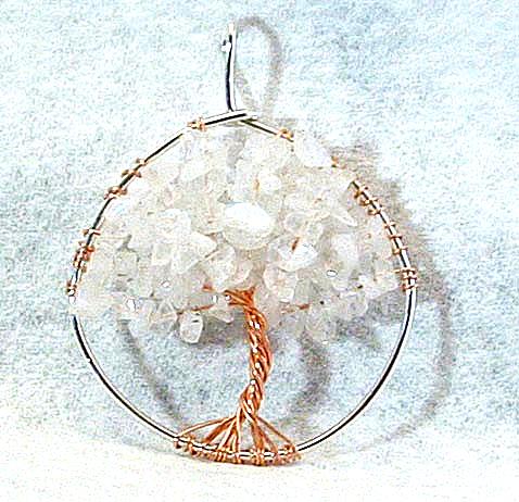 Moonstone Tree of Life pendant, handmade jewelry