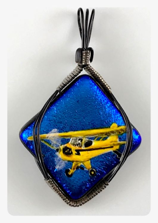 Airplane jewelry, Piper Cub pendant