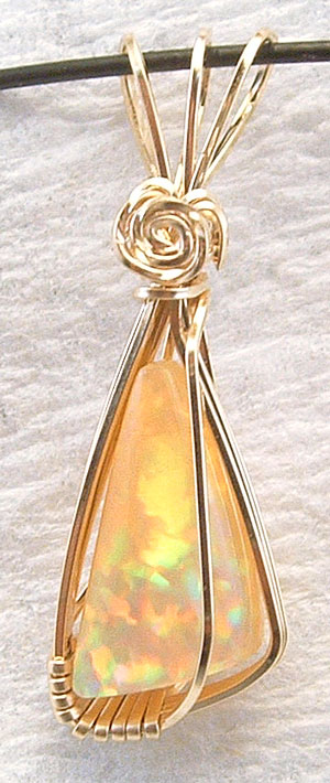 Ethiopian opal jewelry, opal pendant