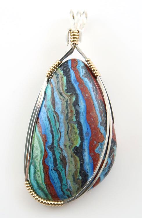 Rainbow Calsilica jewelry, slide, pendant for sale
