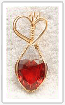 Heart jewelry & pendants - Ruby, Amethyst, Opal, Turquoise 