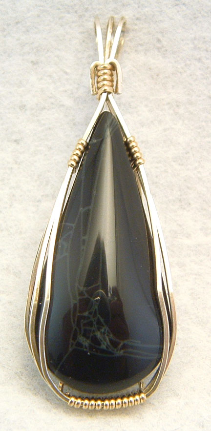 Obsidian jewelry, spider web obsidian pendant for sale